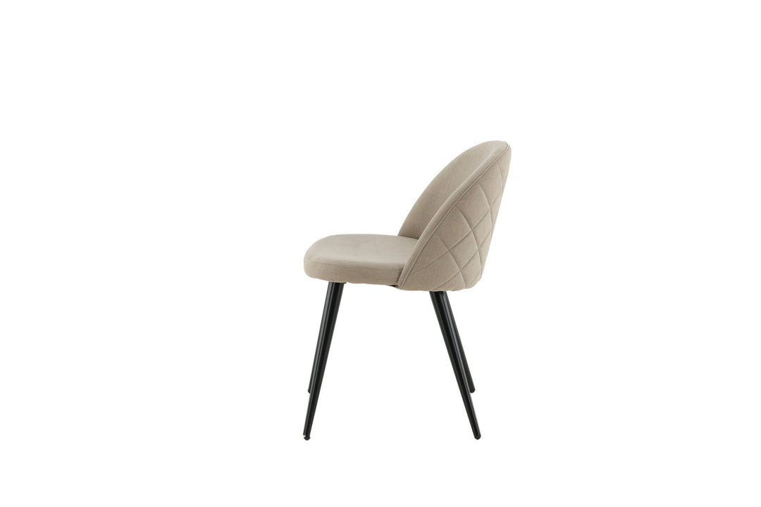 Venture Home Velvet Stitches Chair 2-pack - Black / Beige Fabric (Polyester Linen)