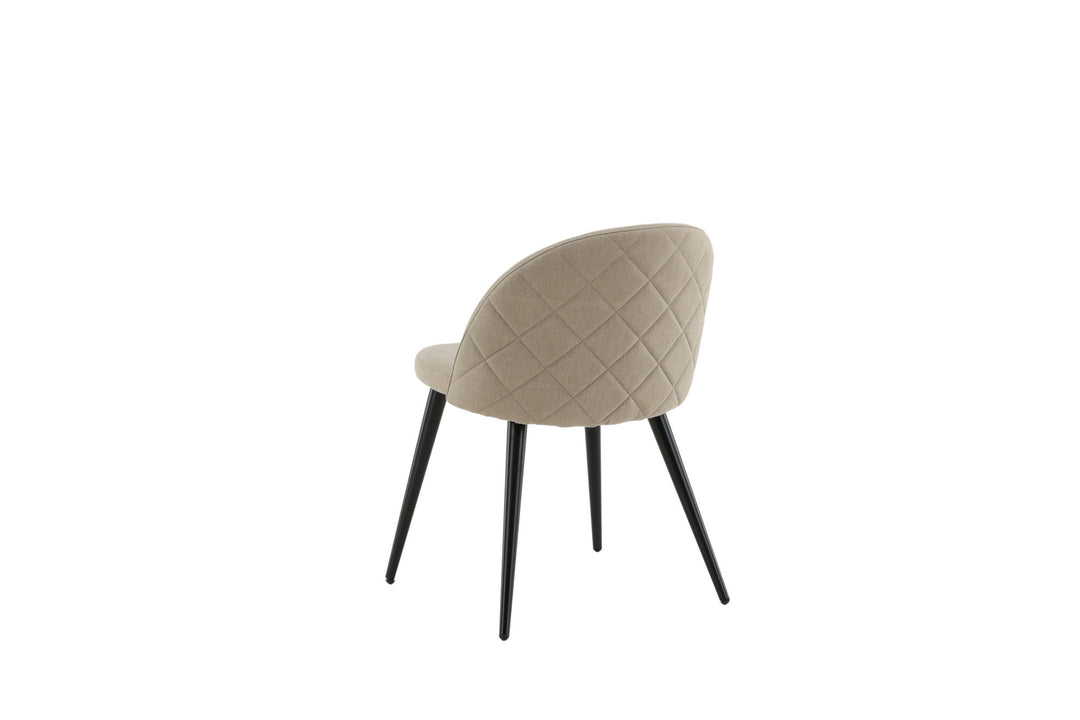 Venture Home Velvet Stitches Chair 2-pack - Black / Beige Fabric (Polyester Linen)