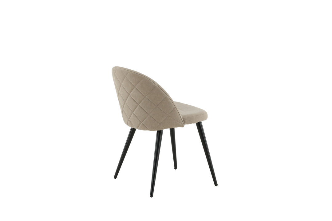 Venture Home Velvet Stitches Chair 2-pack - Black / Beige Fabric (Polyester Linen)