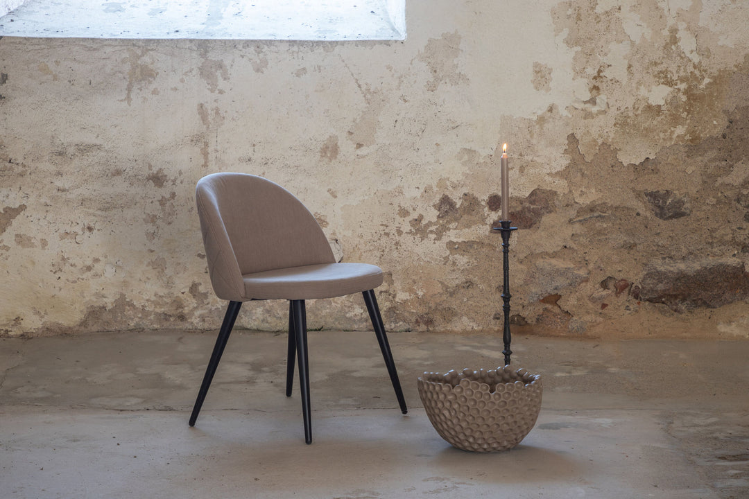 Venture Home Velvet Stitches Chair 2-pack - Black / Beige Fabric (Polyester Linen)