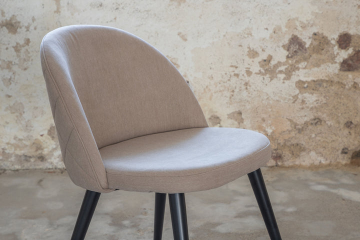 Venture Home Velvet Stitches Chair 2-pack - Black / Beige Fabric (Polyester Linen)