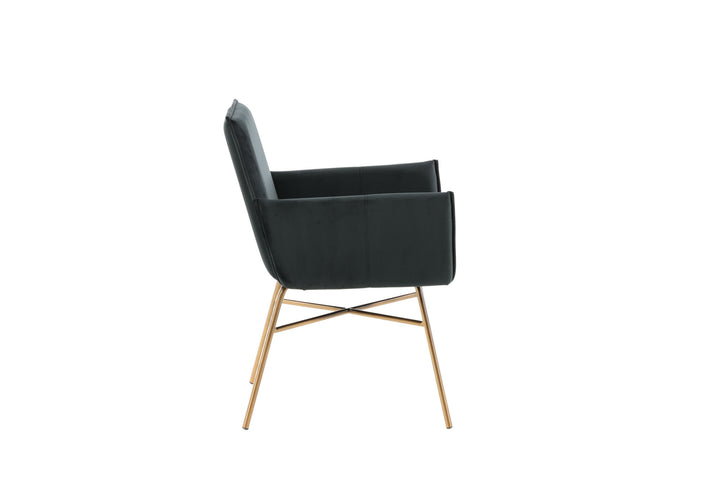Venture Home Petra Chair - Distressed Copper / Black Velvet