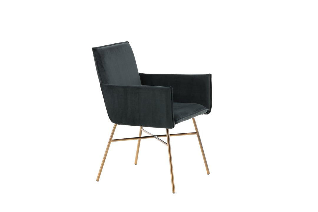 Venture Home Petra Chair - Distressed Copper / Black Velvet