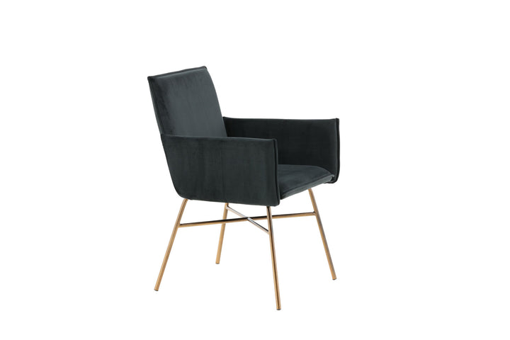 Venture Home Petra Chair - Distressed Copper / Black Velvet