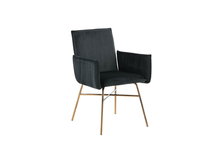 Venture Home Petra Chair - Distressed Copper / Black Velvet