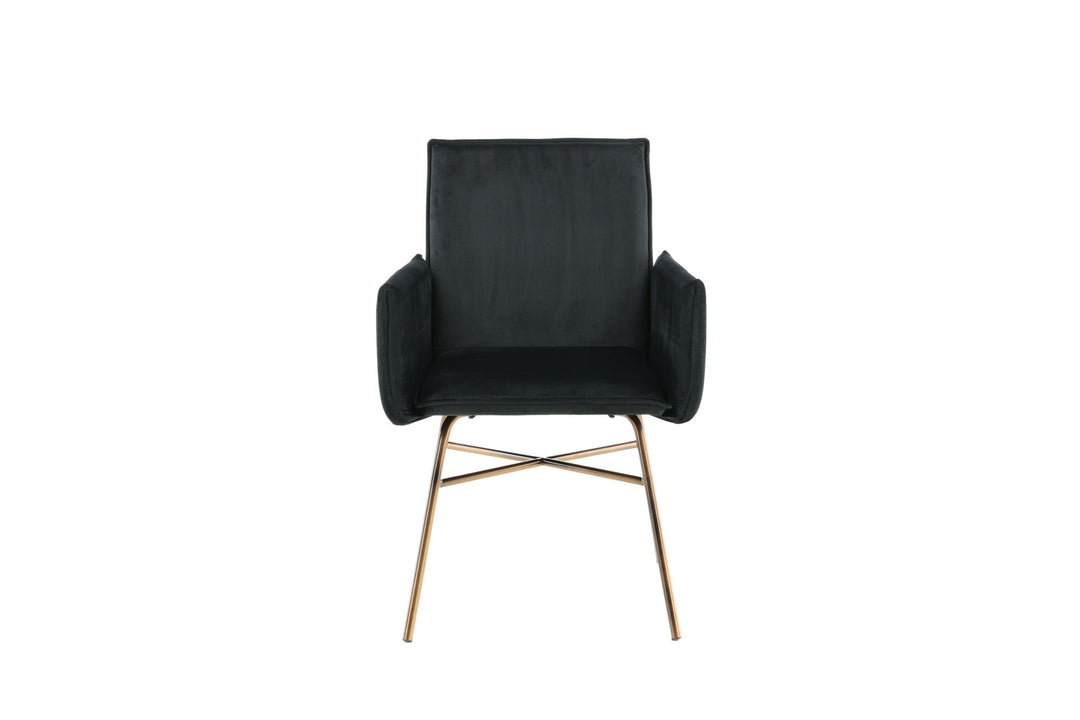 Venture Home Petra Chair - Distressed Copper / Black Velvet