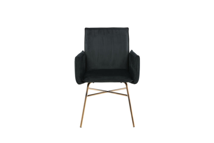 Venture Home Petra Chair - Distressed Copper / Black Velvet