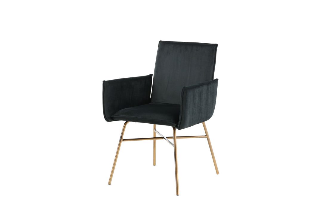 Venture Home Petra Chair - Distressed Copper / Black Velvet