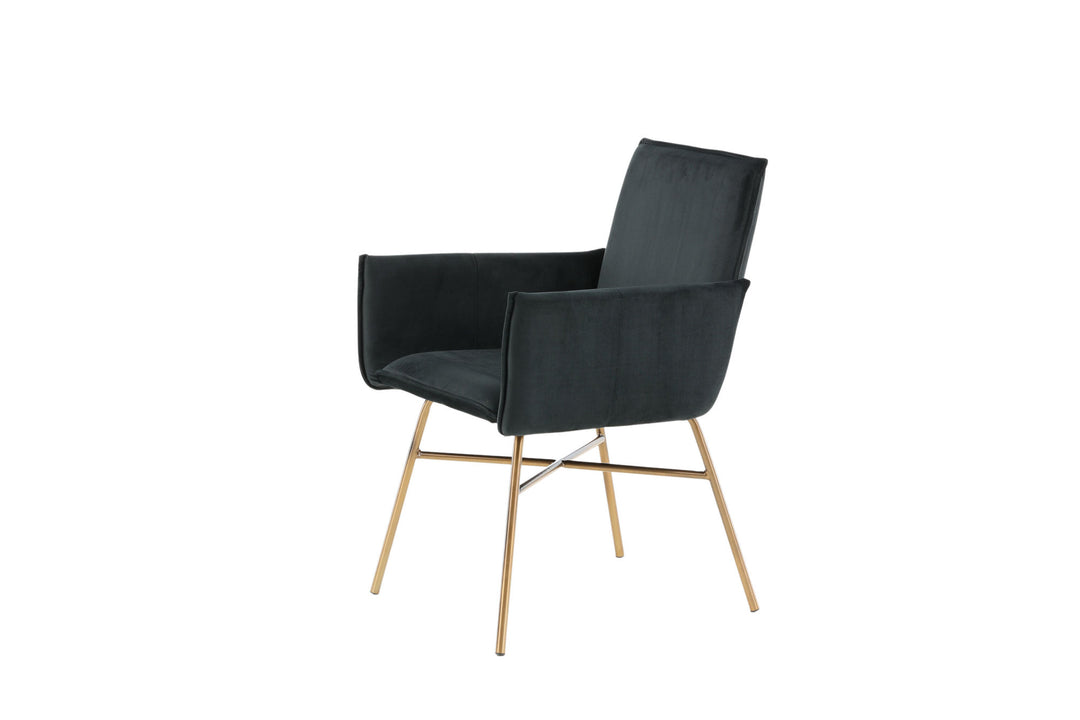 Venture Home Petra Chair - Distressed Copper / Black Velvet