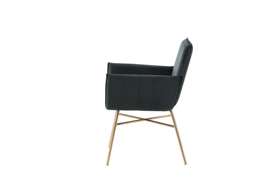 Venture Home Petra Chair - Distressed Copper / Black Velvet