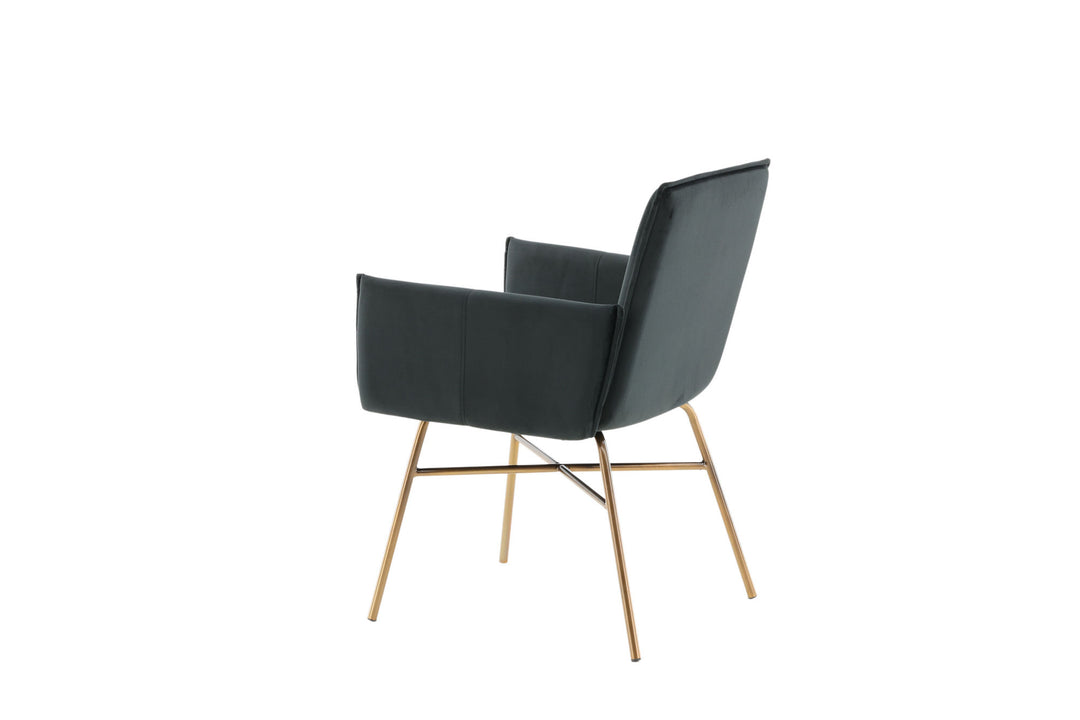 Venture Home Petra Chair - Distressed Copper / Black Velvet