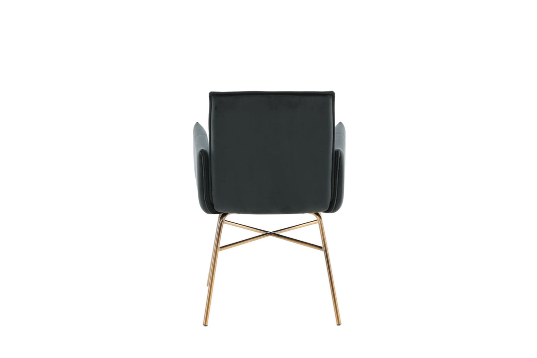 Venture Home Petra Chair - Distressed Copper / Black Velvet
