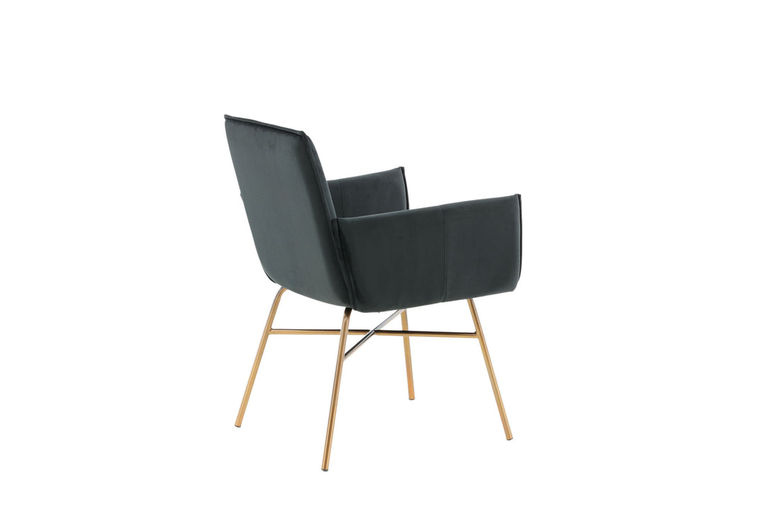 Venture Home Petra Chair - Distressed Copper / Black Velvet