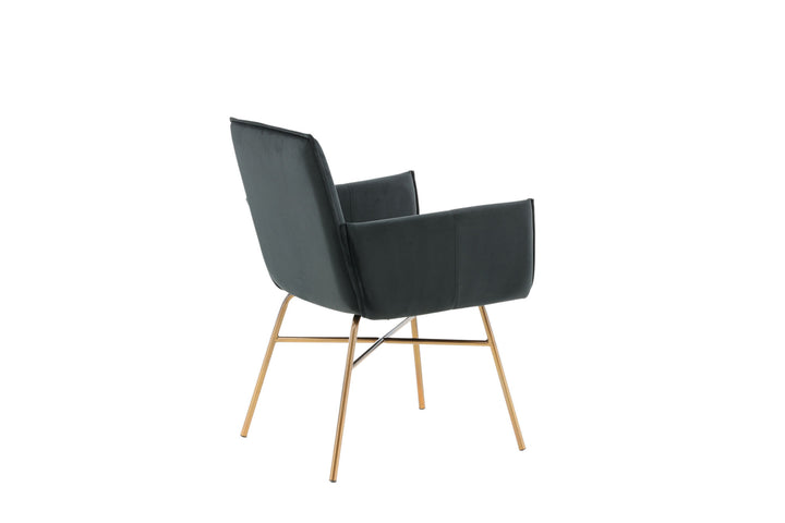Venture Home Petra Chair - Distressed Copper / Black Velvet