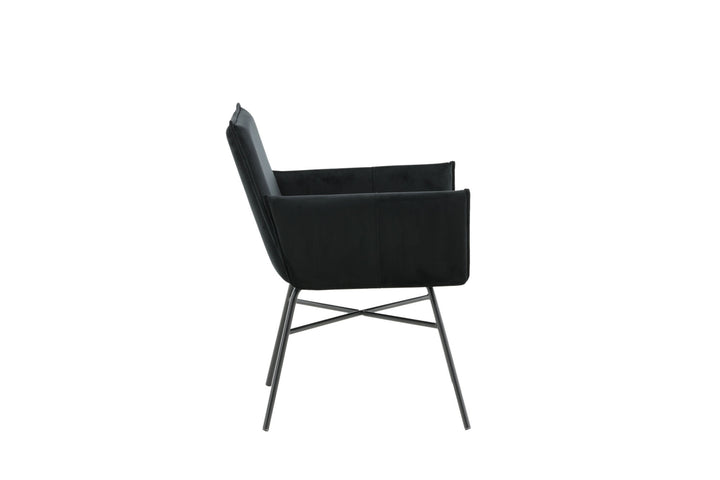 Venture Home Petra Chair - Black / Black Velvet