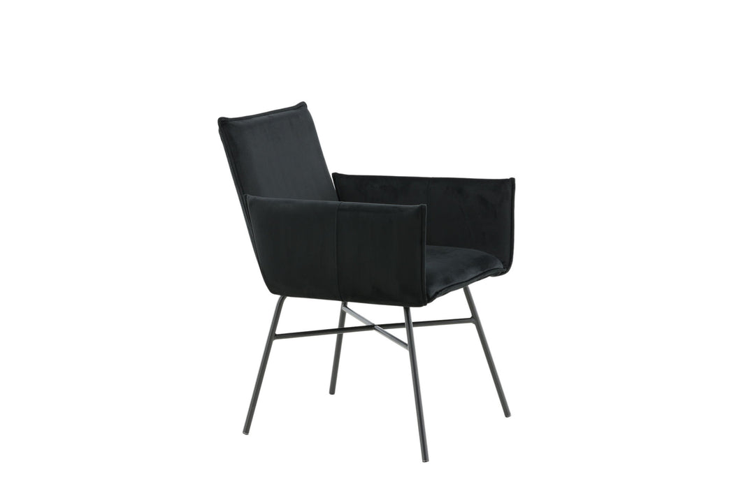 Venture Home Petra Chair - Black / Black Velvet
