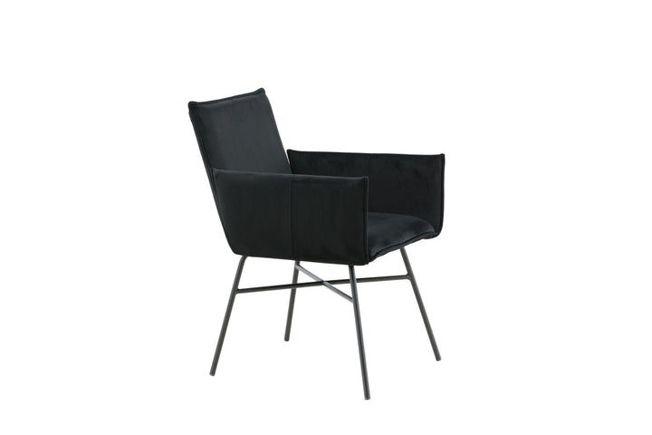 Venture Home Petra Chair - Black / Black Velvet