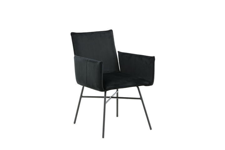 Venture Home Petra Chair - Black / Black Velvet