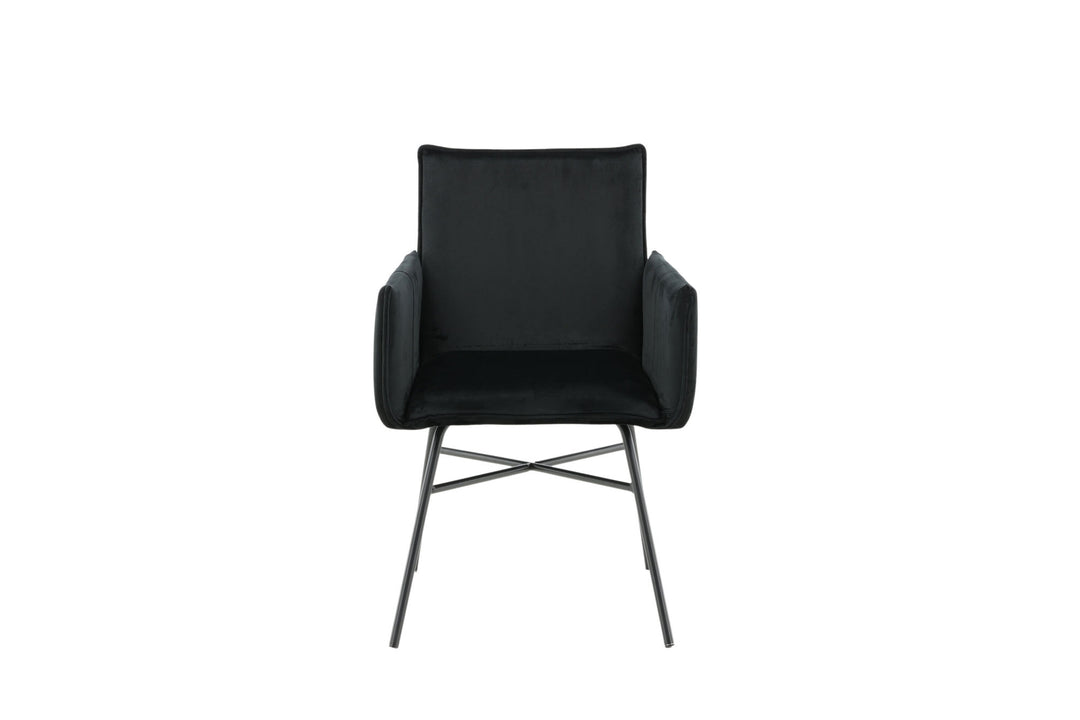 Venture Home Petra Chair - Black / Black Velvet