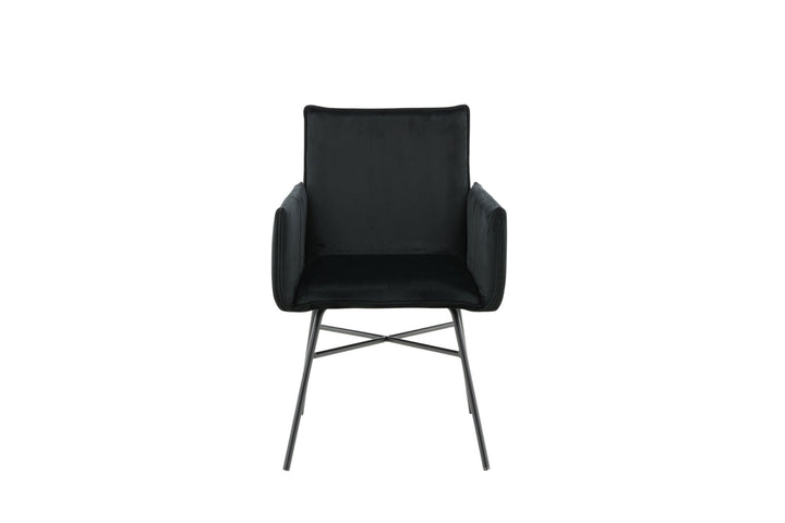 Venture Home Petra Chair - Black / Black Velvet