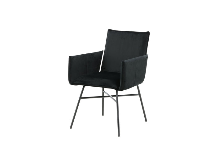 Venture Home Petra Chair - Black / Black Velvet