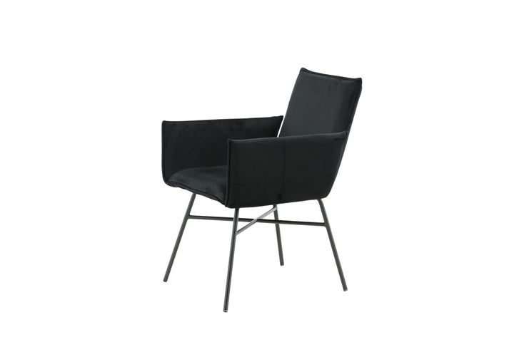Venture Home Petra Chair - Black / Black Velvet
