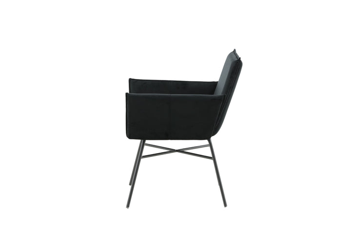 Venture Home Petra Chair - Black / Black Velvet