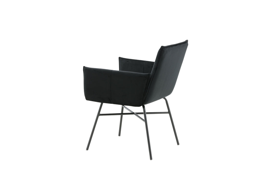 Venture Home Petra Chair - Black / Black Velvet