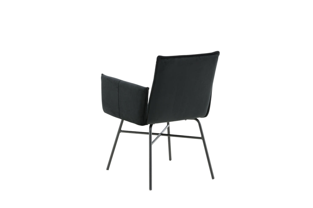 Venture Home Petra Chair - Black / Black Velvet