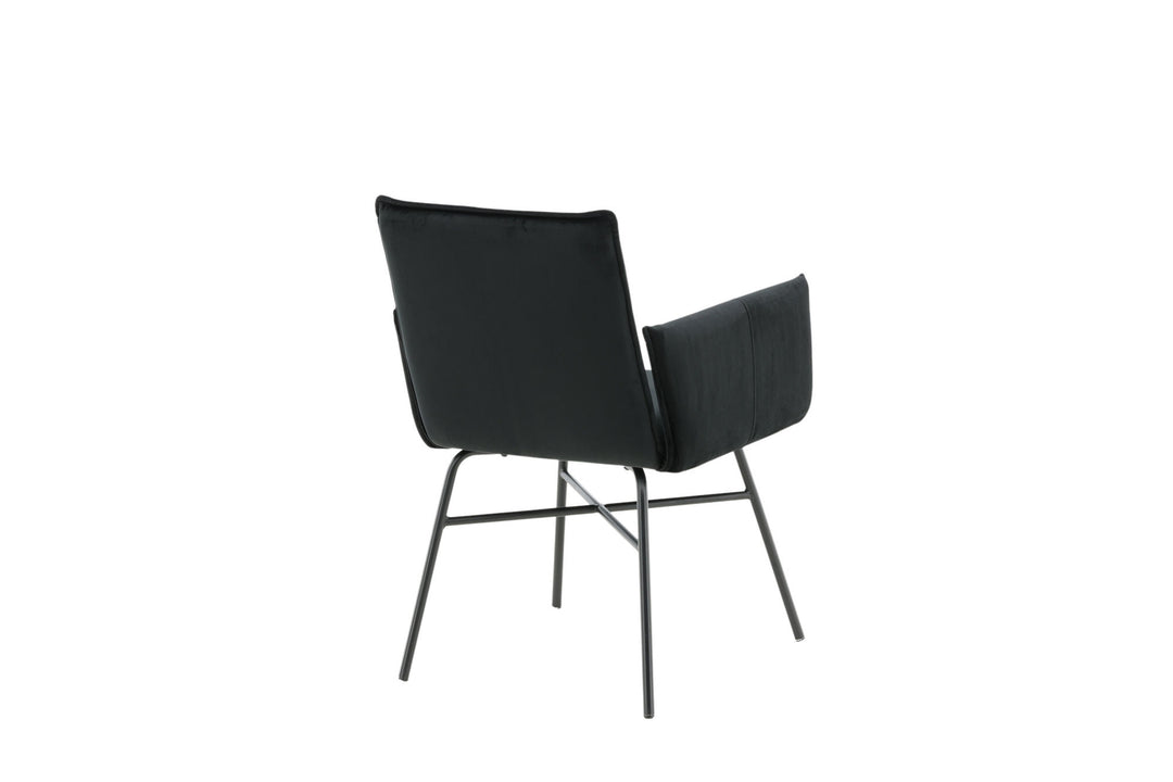 Venture Home Petra Chair - Black / Black Velvet