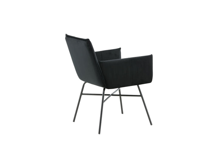 Venture Home Petra Chair - Black / Black Velvet