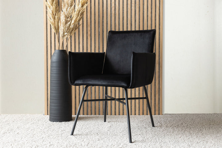 Venture Home Petra Chair - Black / Black Velvet