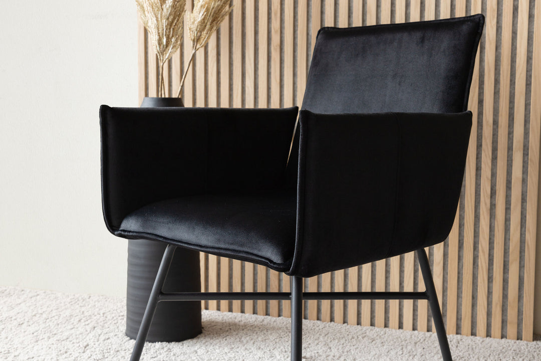 Venture Home Petra Chair - Black / Black Velvet