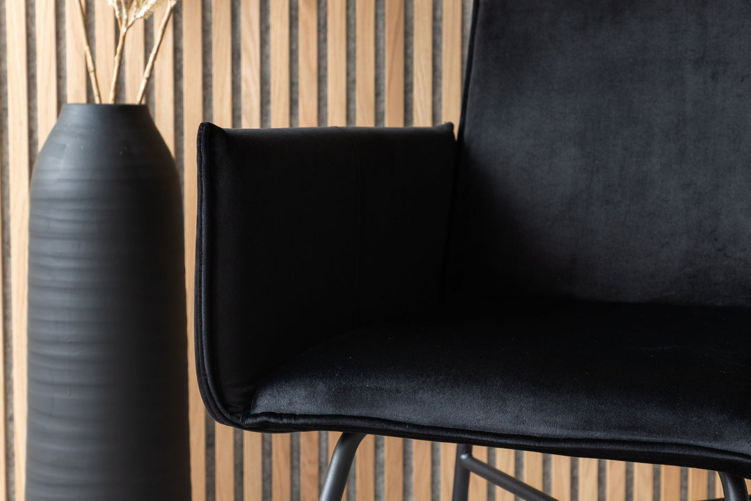 Venture Home Petra Chair - Black / Black Velvet