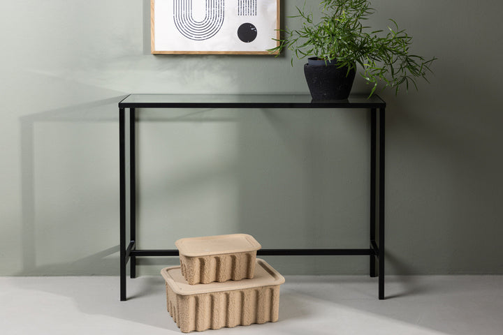 Venture Home Dipp Side Table - Black  / Clear glass