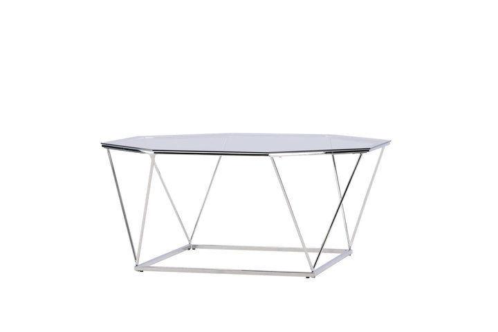 Furniture Fashion Österlen Sofa Table  - Silver Chrome / Clear glass