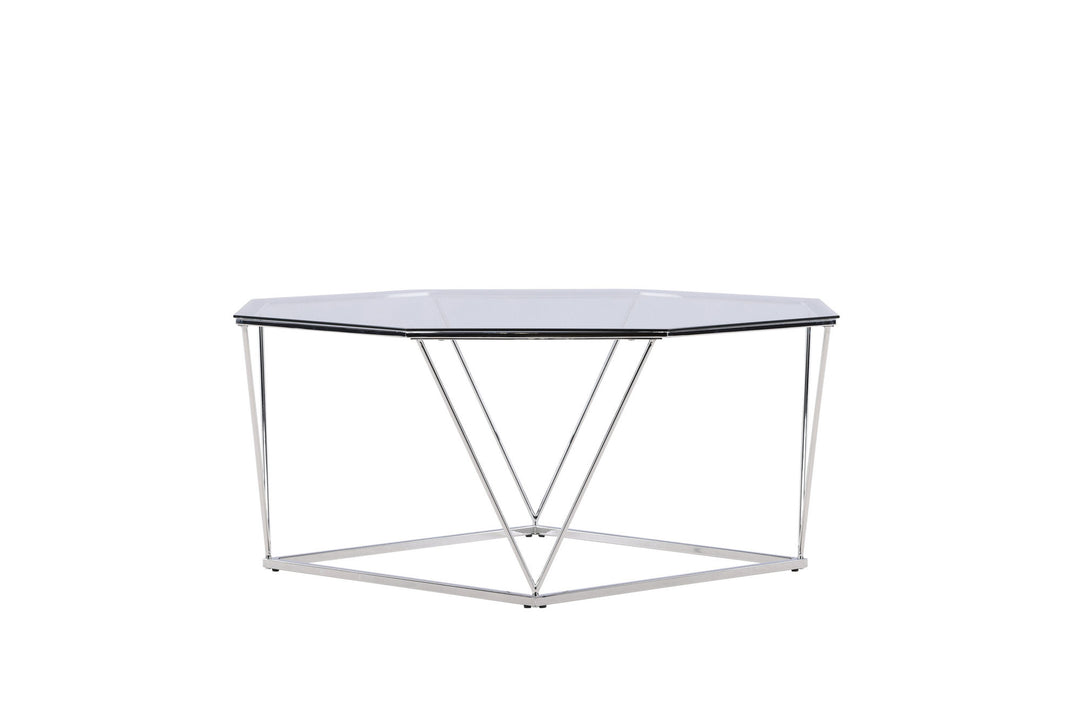 Furniture Fashion Österlen Sofa Table  - Silver Chrome / Clear glass