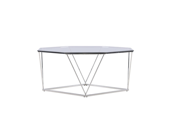 Furniture Fashion Österlen Sofa Table  - Silver Chrome / Clear glass