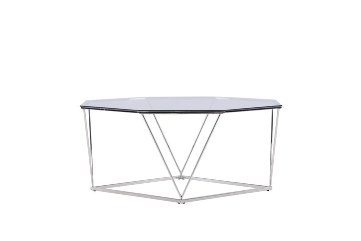 Furniture Fashion Österlen Sofa Table  - Silver Chrome / Clear glass