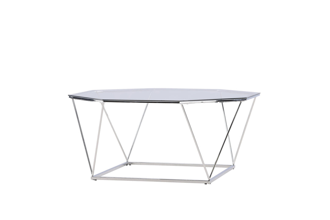 Furniture Fashion Österlen Sofa Table  - Silver Chrome / Clear glass