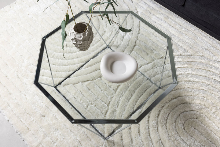 Furniture Fashion Österlen Sofa Table  - Silver Chrome / Clear glass