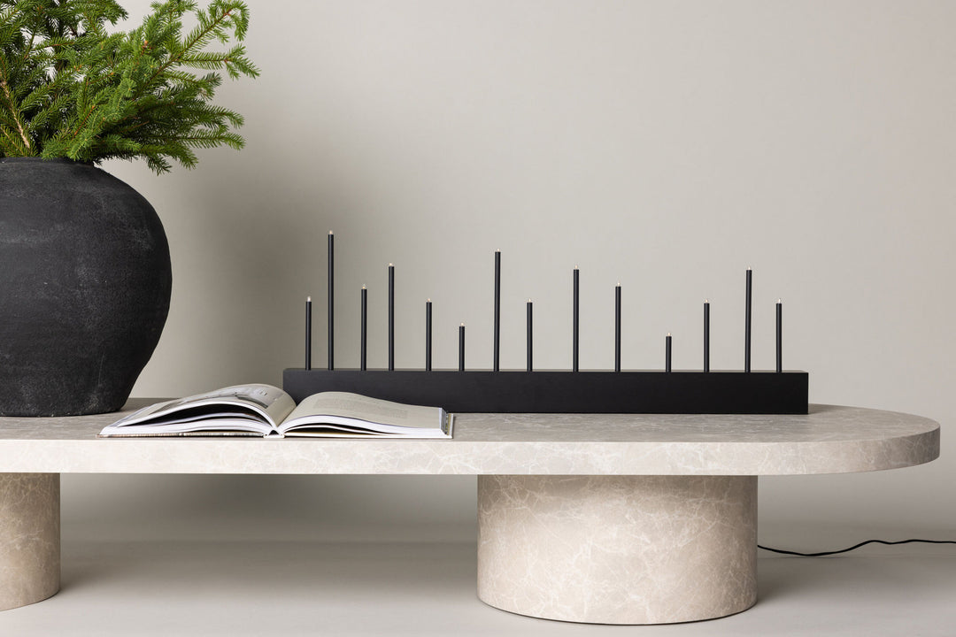 Venture Home Kungsberget 77cm Table Lamp - Black wood  /  Black Metal