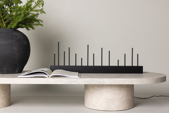 Venture Home Kungsberget 77cm Table Lamp - Black wood  /  Black Metal