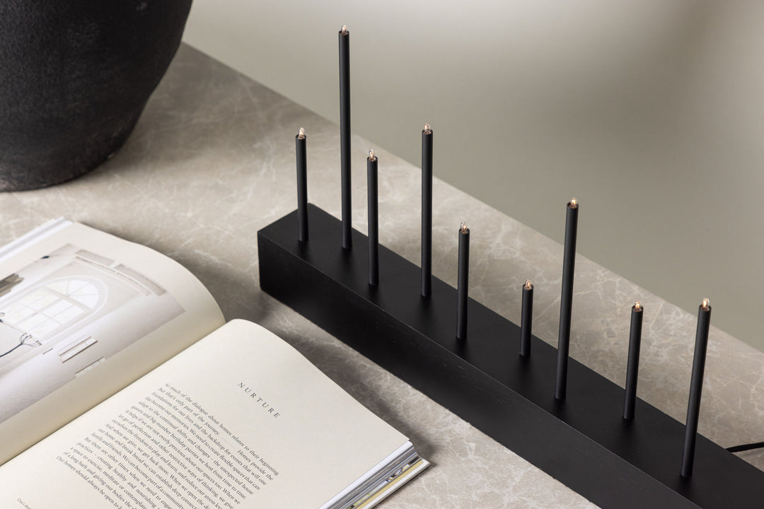 Venture Home Kungsberget 77cm Table Lamp - Black wood  /  Black Metal