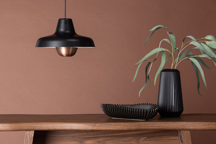 Venture Home Högbyn 30cm Pendant Lamp - Matte Black /  Metal, Copper  finish