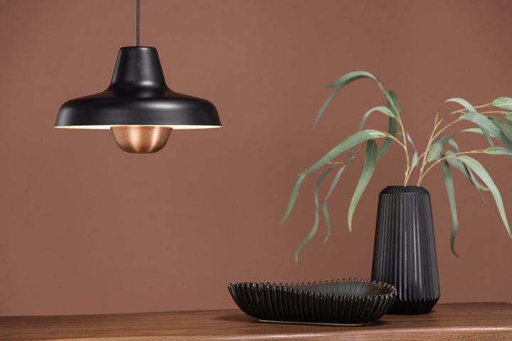 Venture Home Högbyn 30cm Pendant Lamp - Matte Black /  Metal, Copper  finish