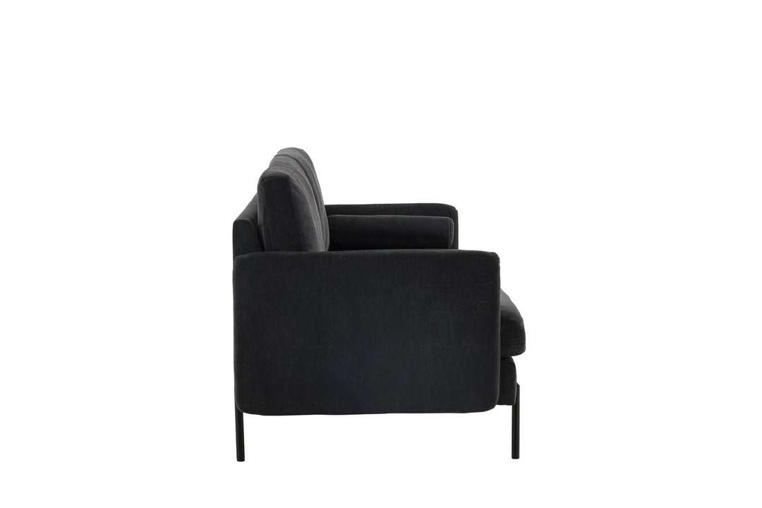 Venture Home Antibes 3-seat sofa - Dark Grey Velour Fabric