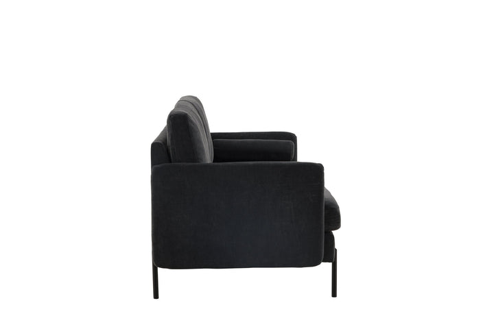 Venture Home Antibes 3-seat sofa - Dark Grey Velour Fabric
