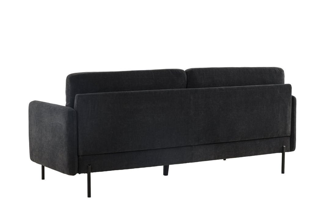 Venture Home Antibes 3-seat sofa - Dark Grey Velour Fabric