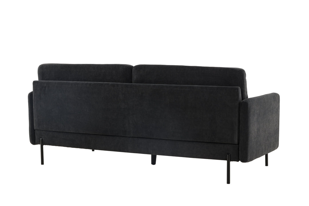 Venture Home Antibes 3-seat sofa - Dark Grey Velour Fabric